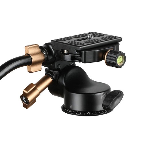 Q08s Heavy Duty Video Camera Tripod Fluid Drag Pan Head With Extended Handle For - Picture 2 of 9