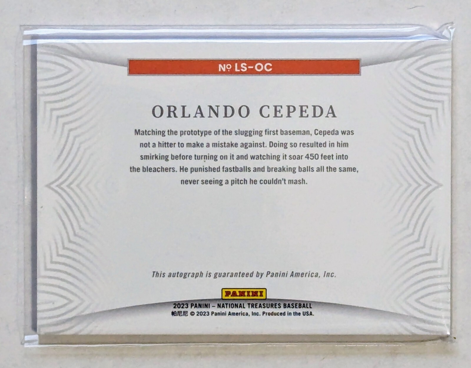 2023 National Treasures Orlando Cepeda Legacy Signatures Auto /10 #LS-OC Giants view 2