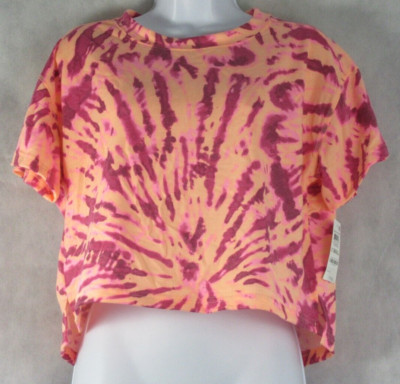 Jenni Women's Soft Short Sleeve Lounge Pajama Top T-Shirt, Melon Tie Dye, Medium