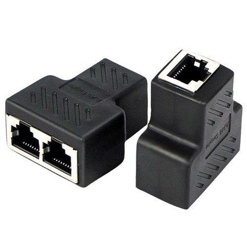 2X2 Port RJ45 Splitter Adapter LAN Network Ethernet Cable Connector 1X Plug Hot - 第 2/9 張圖片