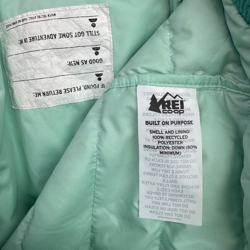 REI Down Puffer Jacket Youth M ( 10-12 ) Full Zip Long Sleeve Green - Picture 5 of 6