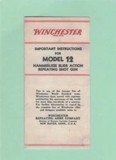Winchester Model 12 Owners Manual 40-50's Reproduction