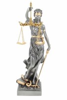 Veronese Justitia Figur 33Cm RöMische GöTtin Der Gerechtigkeit Statue Goldsilber