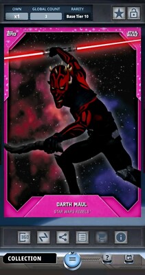 3cc DARTH MAUL BASE SERIES 3 CLASSIC PINK Tier 10 T10 Star Wars Card Trader