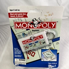 Monopoly Game Keychain 1998 Hasbro Basic Fun #535-0 Game Key Ring Vintage