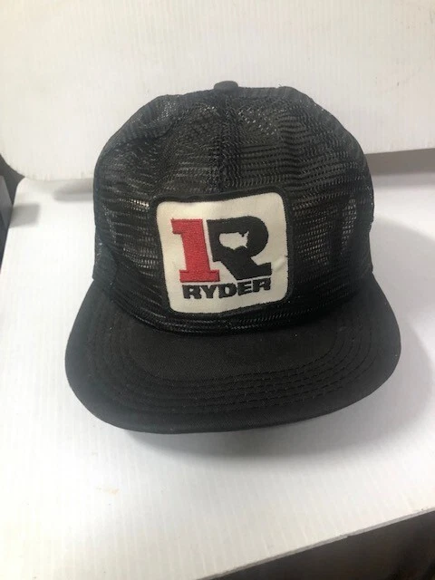 NEGRO De Colección RYDER TRUCKS - LOGO BORDADO Malla Camionero Sombrero Hecho en EE. UU. Foto 3 de 4