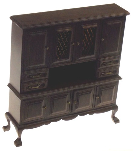 Vintage Porzellan Schrank Nussbaum Möbel Schubladen Türen Arbeit Küche Mini Puppenhaus - Bild 1 von 8