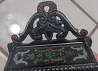 Antique Cast Iron WILTON 2 wall MATCH SAFE HOLDER Ornate Painted LIDDED Flip Top — photo 3