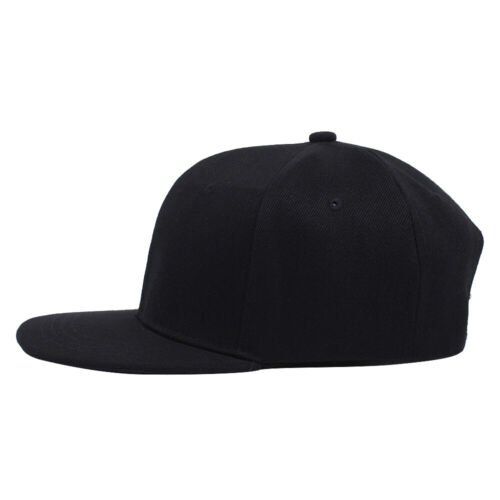 Men Snapback Hat Solid Flat Brim Style Baseball Cap Trucker Visor Hip Hop Unisex - Picture 4 of 20