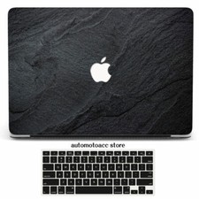 Carbon Black Rock Texture Case For Macbook M4 Pro 14 16 M3 Air 13 15 12 11 inch