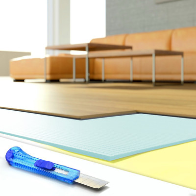 Trittschalldämmung Dämmung Bodenunterlagen Parkett 3mm - 5mm XPS Blau Grau