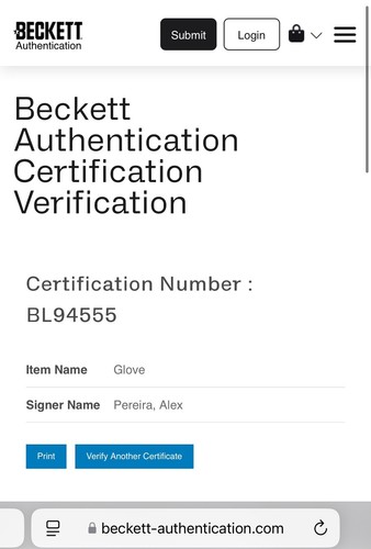 Guante UFC firmado por Alex Pereira Poatan IP Beckett certificado de autenticidad BAS c - Imagen 4 de 4