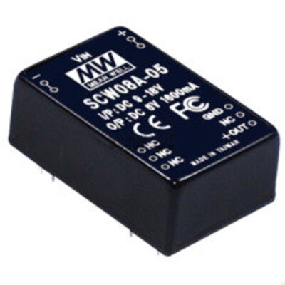 MEANWELL SCW08A-15, DC DC-Wandler, 9-18V: +15V 533mA 8W