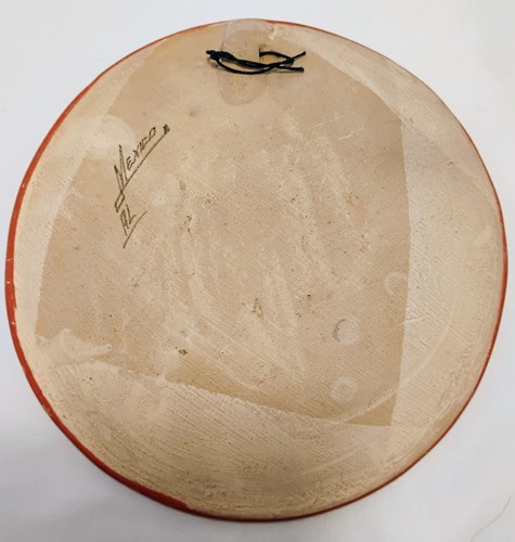 Tonala Mexiko Volkskunst brünierte Keramik Teller/Wandbehang 7. 25" Ente signiert - Bild 3 von 5