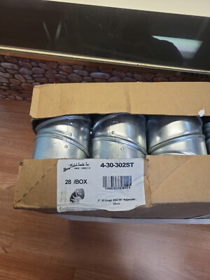 Grey Metal 4 Inch Turned 30 Gauge Adjustable 90 Degree Elbow 28 count case