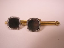 SINGLES 2 5/16" Gray Square Mother of Pearl Vintage Formal Shirt Studs tux c270