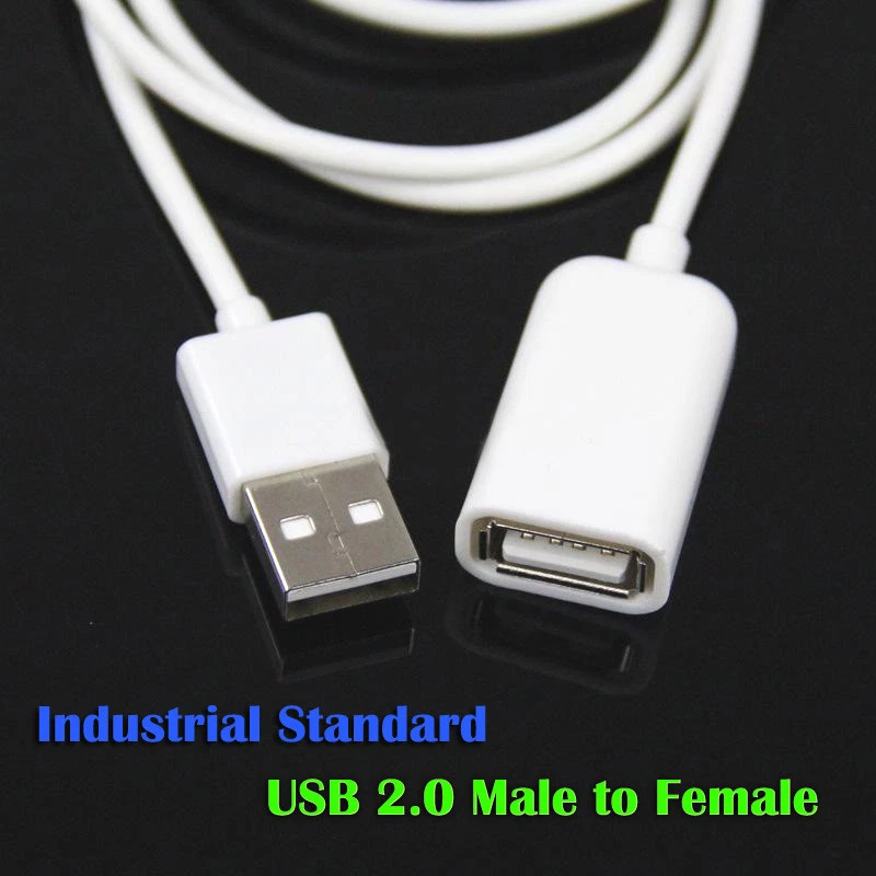 White USB 2.0 Male to Female Extension Cable Cord Extender For PC Laptop AU OZ - Image 2 of 3
