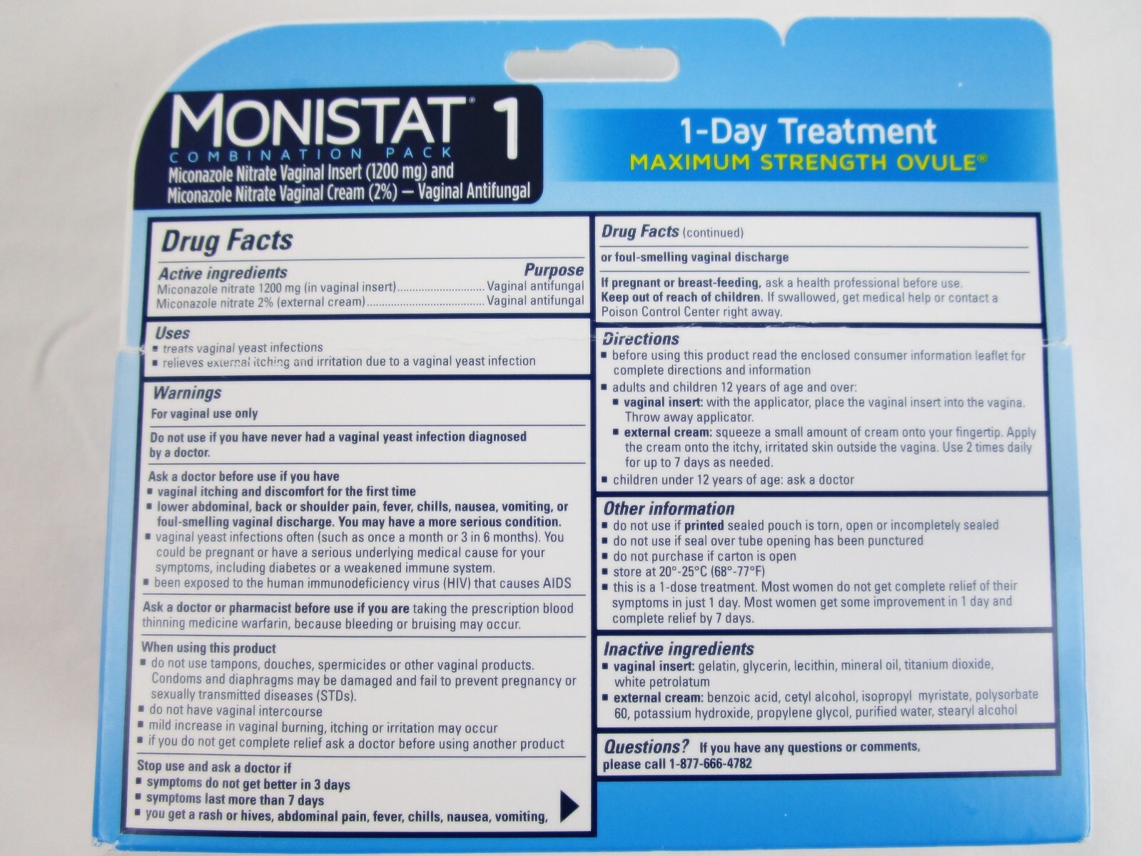 3 x Monistat 1 Yeast Infection Treatment Vaginal Antifungal Miconazole Nitrate