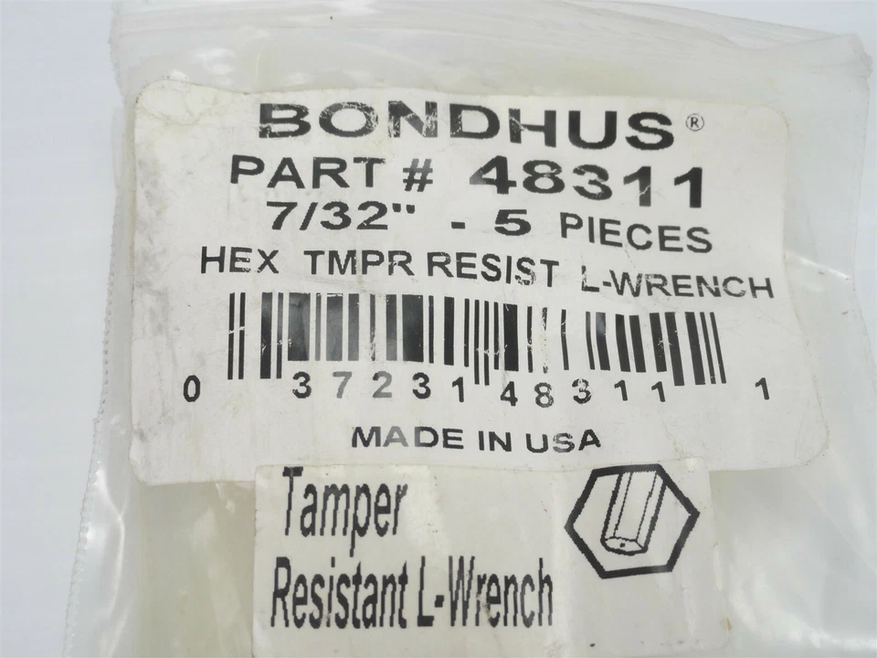 Lot of 10- BONDHUS, 48311, 7/32" Hex Temper Resist. L Wrench w/ ProGuard Finish - Image 2 of 4