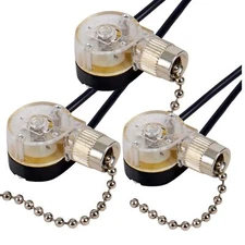 Pull Chain Switch Zing Ear ZE-109 Ceiling Fan Light Nickel 