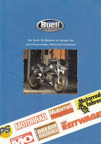 P + BUELL XB Modelle + Pressespiegel der Motorrad-Fachpresse + 8 Seiten