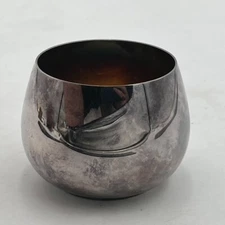 WM Rogers MFG Co Antique Cup Mini Bowl Made in Canada S.P. Brass 1035 2.5"