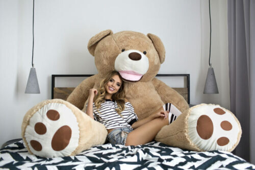 XXL Teddybär 140cm Plüsch Kuschelbär Riesen Teddy Bär Groß Sitzbär Rückzugsort - Bild 7 von 7