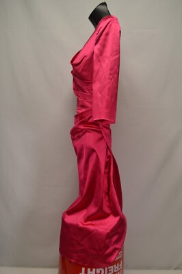 talbot runhof stretch satin dress Talbot Runhof Women Pink 3/4-Sleeve Draped Stretch Satin Dress Sz 4  Collection