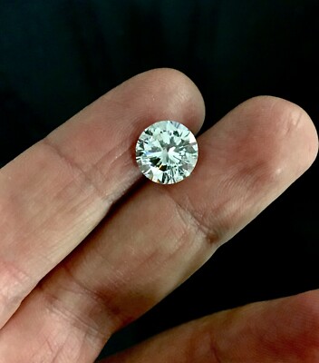 5 ct Extremely Brilliant w/ 100 Facets Top Vintage CZ Moissanite Simulant 10.5mm