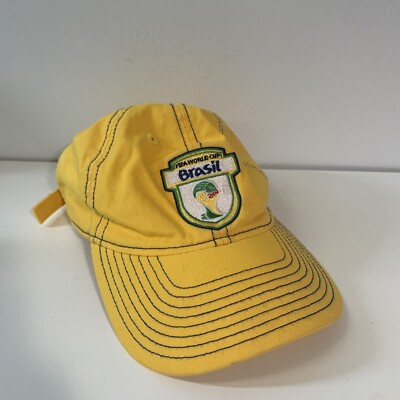 World Cup Brazil 2014 Adidas Ball Cap Hat Yellow Adjustable