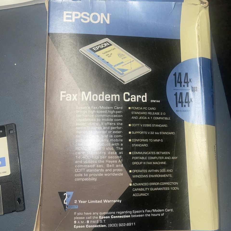 Epson Fax Modem Card Pcmcia Type 11 Slot - Image 2 of 4