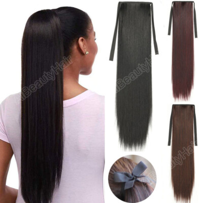 20'' Women Straight Synthetic Ponytail Pony Tail Hair Extensions Hairpieces