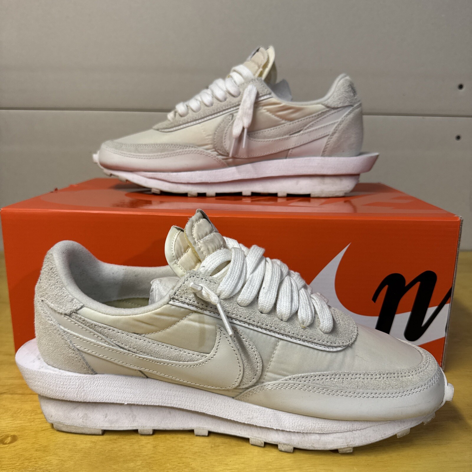 SACAI X NIKE Taglia 10 5 Nike sacai x LDWaffle nylon bianco