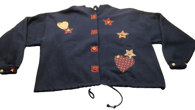 womens patriotic button Jerzees sweat drawstring jacket 3X