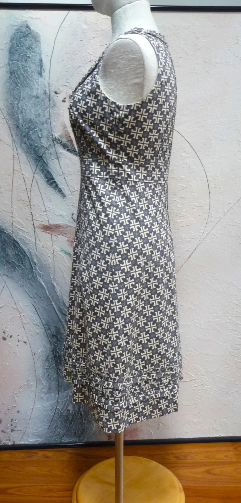 SPLENDIDO ABITO FODERATO IN COTONE SVASATO CON STAMPA LOGO TORY BURCH $395 TAGLIA 6