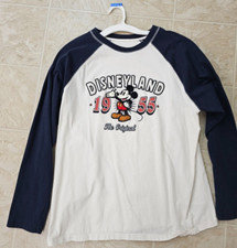 DISNEYLAND 1955 Vintage long sleeve shirt embroidered Mickey Mouse Disney LARGE