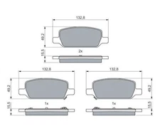 Brake pad set, disc brake Bosch 0986460086 for Tesla