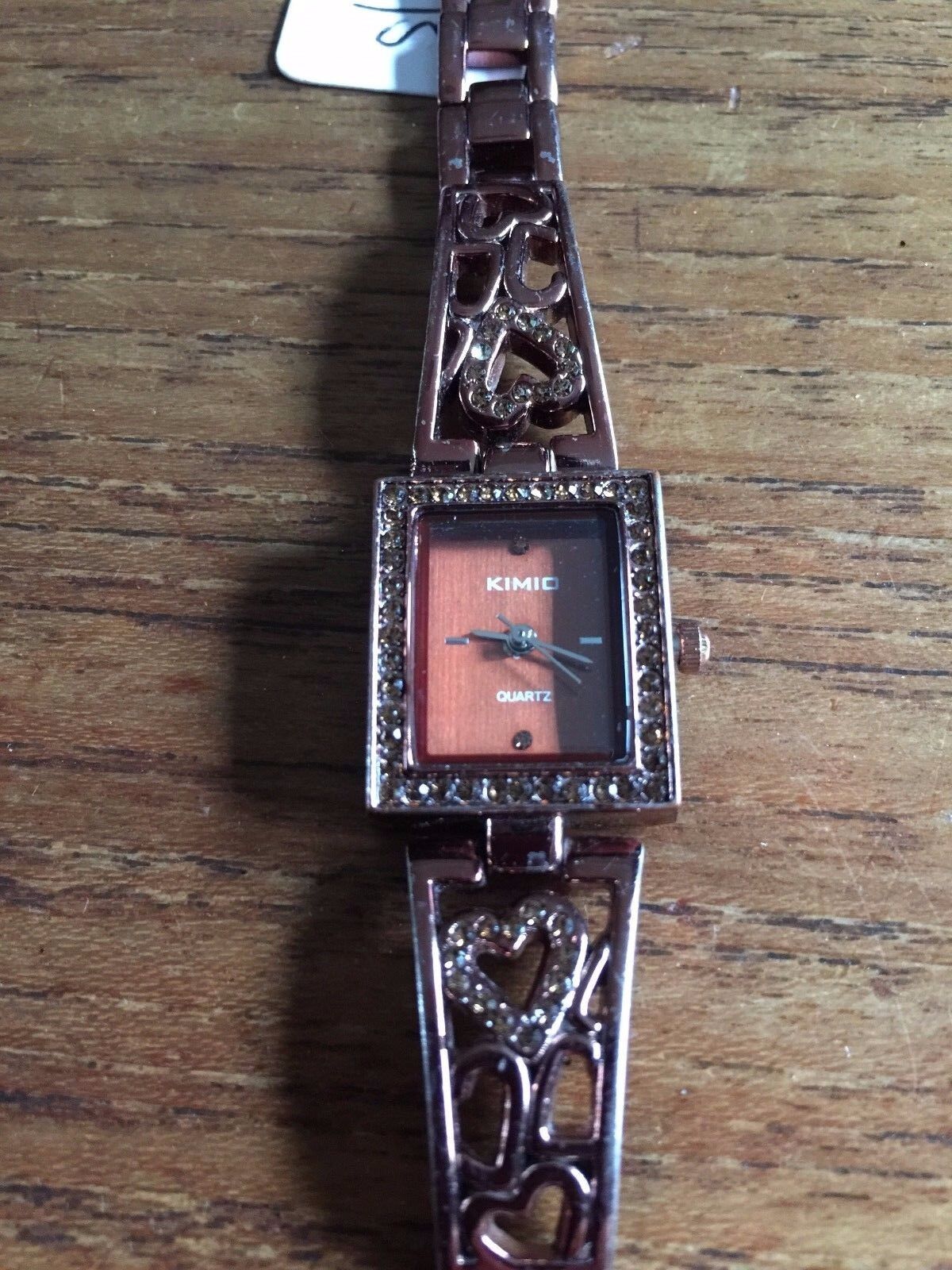 Ladies KIMIO Bronze Coloured Watch with Square Stone  Encrusted Dial  W325/6