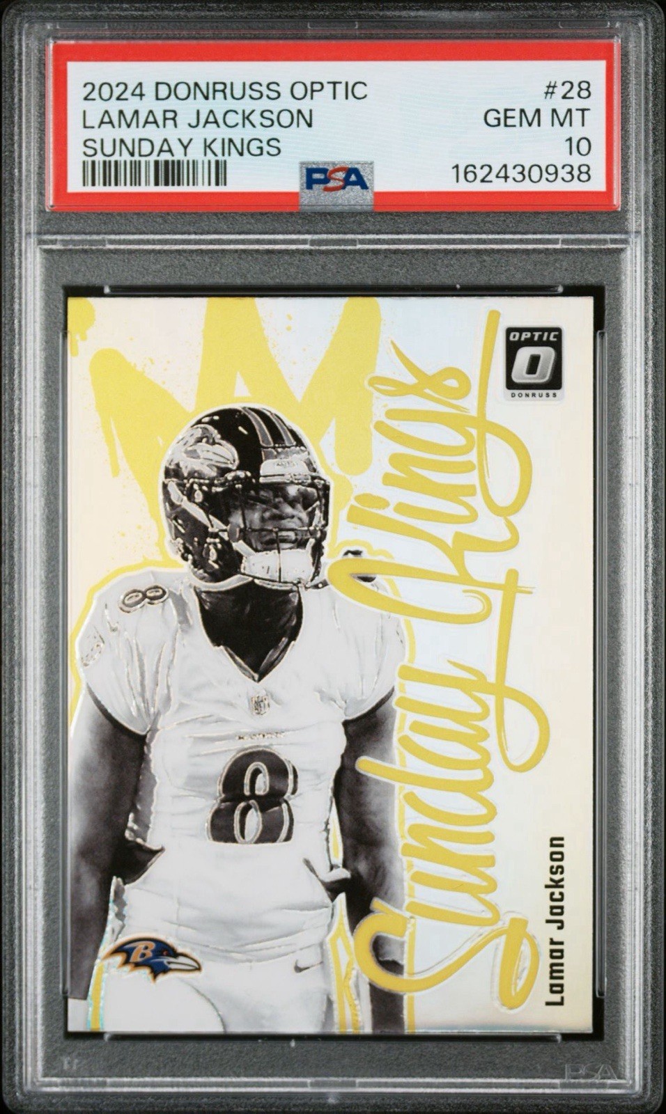 2024 Donruss Optic Sunday Kings Lamar Jackson CASE HIT SSP - PSA 10 Gem Mint