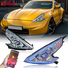Sindar Rgb Led Headlight Assembly Sequential Drl For Nissan 370z Z34 2008-2020 Sindar Rgb Led Headlight Assembly Sequential Drl For Nissan 370z Z34 2008-2020
