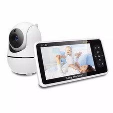 New 5 Inch Video Baby Monitor with Camera and Audio, 4X Zoom, 22Hrs Battery, 100