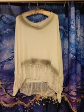 White Pullover Shirt With Ruffle size M.