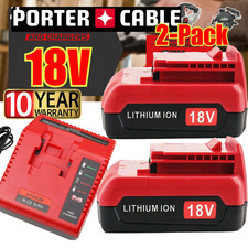 2PACK 18V Lithium Battery or Charger for Porter Cable 18 Volt PC18B PC18BL