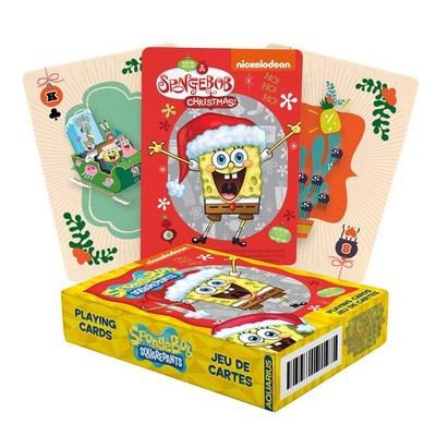 AQUARIUS SpongeBob Holiday Playing Cards - Christmas Themed Deck of Cards for Yo