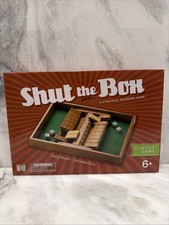 Shut the Box Classic Game Strategic Numbers Game Solid Wood Includes Dice NEW