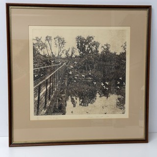 Barbara Bennett Signed Etching "The Bridge" 13/20 Framed Print 53x52cm CV#612