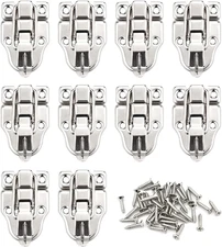 10 Pack Metal Duck-Billed Box Hasp Lock Toggle Latch Catch Silver Decorative New