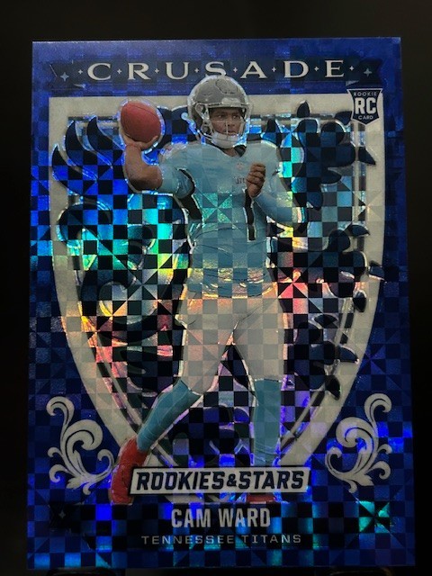2025 Panini Rookies & Stars Cam Ward #22 Crusade Color Match Blue Plaid Prizm RC