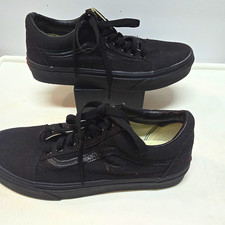 VANS Off The Wall Black Low Top Lace Up Canvas Sneakers Rubber Sole