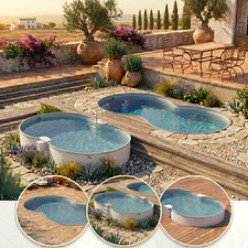 Achtformpool Stahlwandbecken Auswahl Folie 0,8mm Sand Tiefbecken Gartenpool
